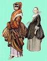 1643 г. Знатная англичанка в мехах и маске и знатная датчанка